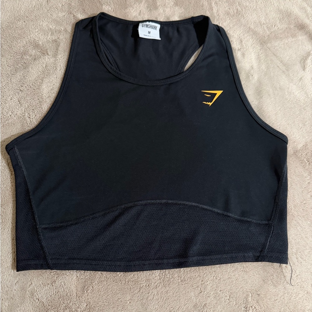 Gymshark Black Cropped Racerback Tank